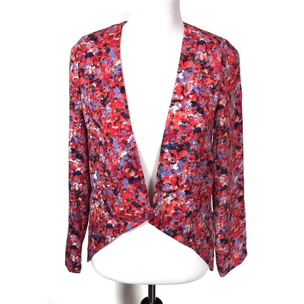 Nwot Lush Colorful Abstract Open Front Blazer - image 5
